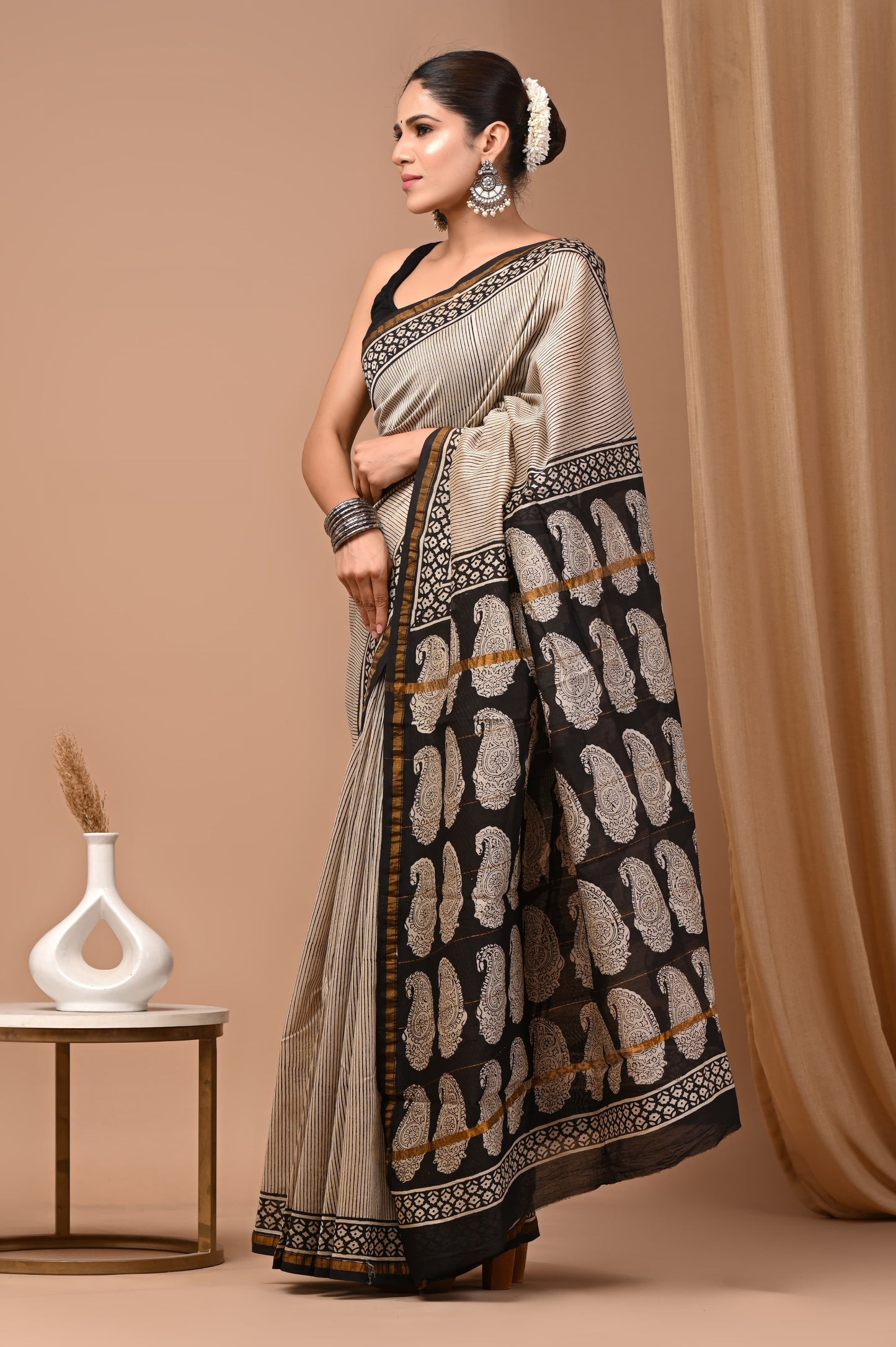 Hand crafted Chanderi saree