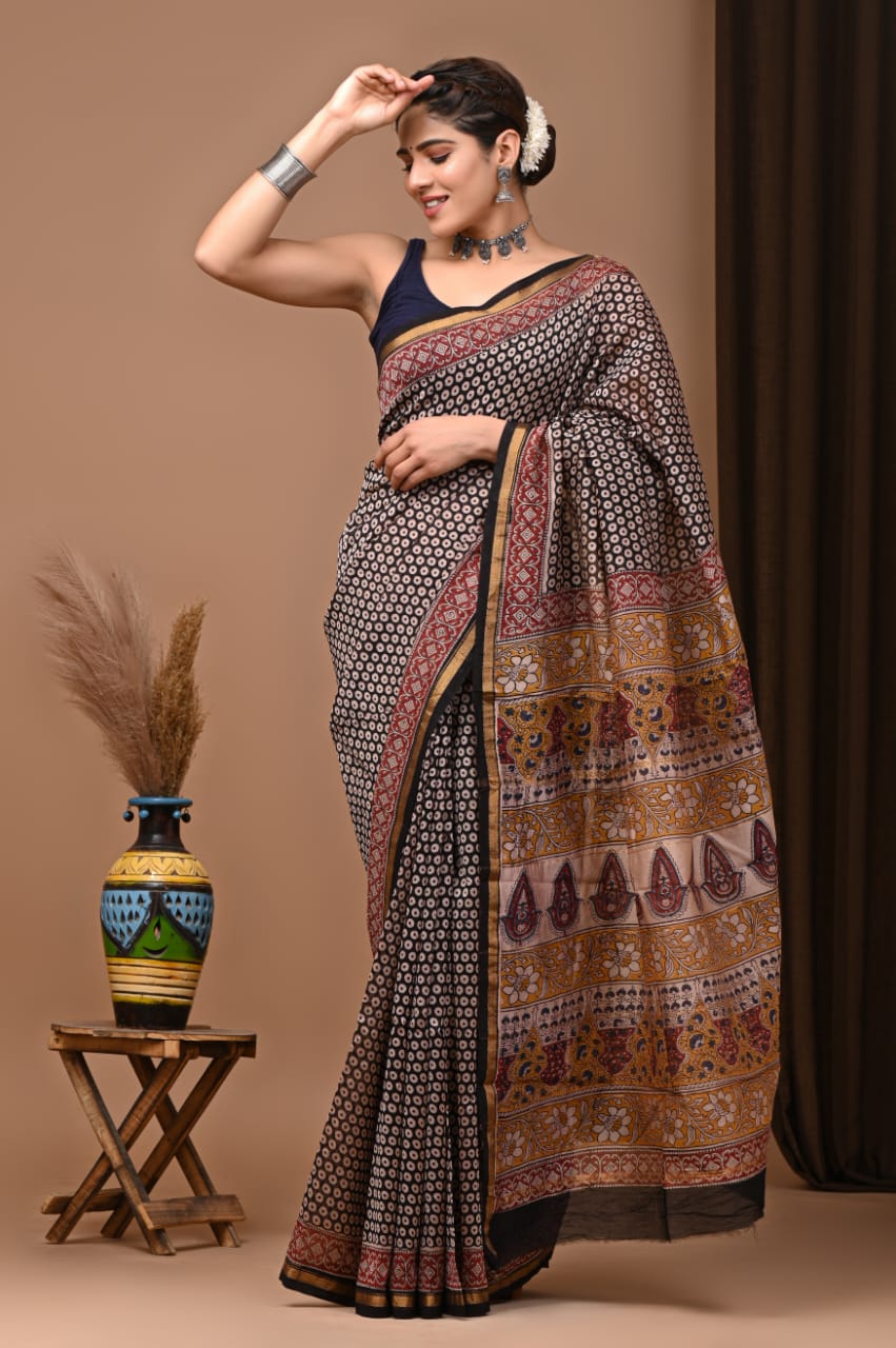 Chanderi cotton blend Silk Saree