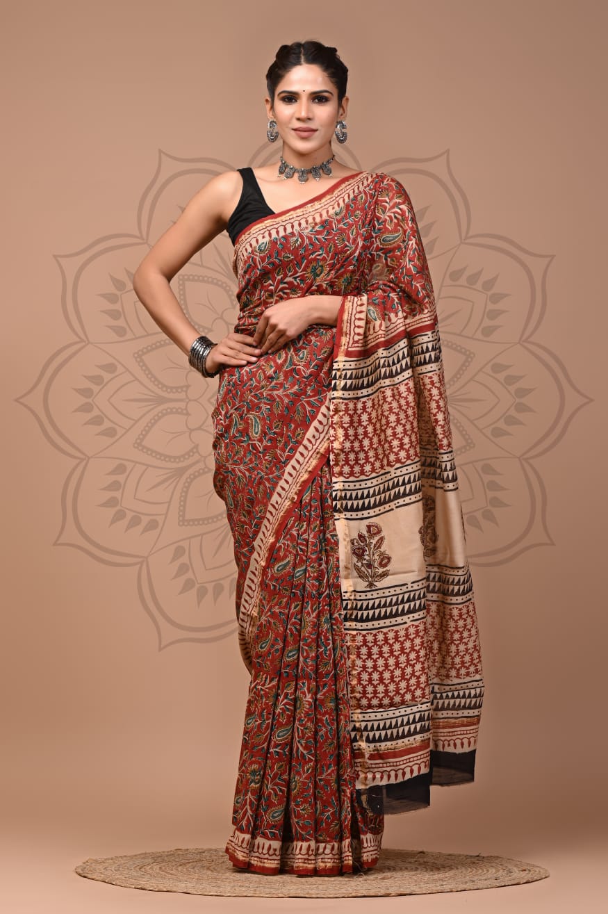 Chanderi cotton blend Silk Saree