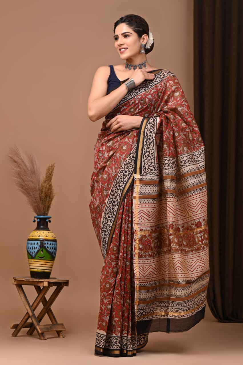 Chanderi cotton blend Silk Saree