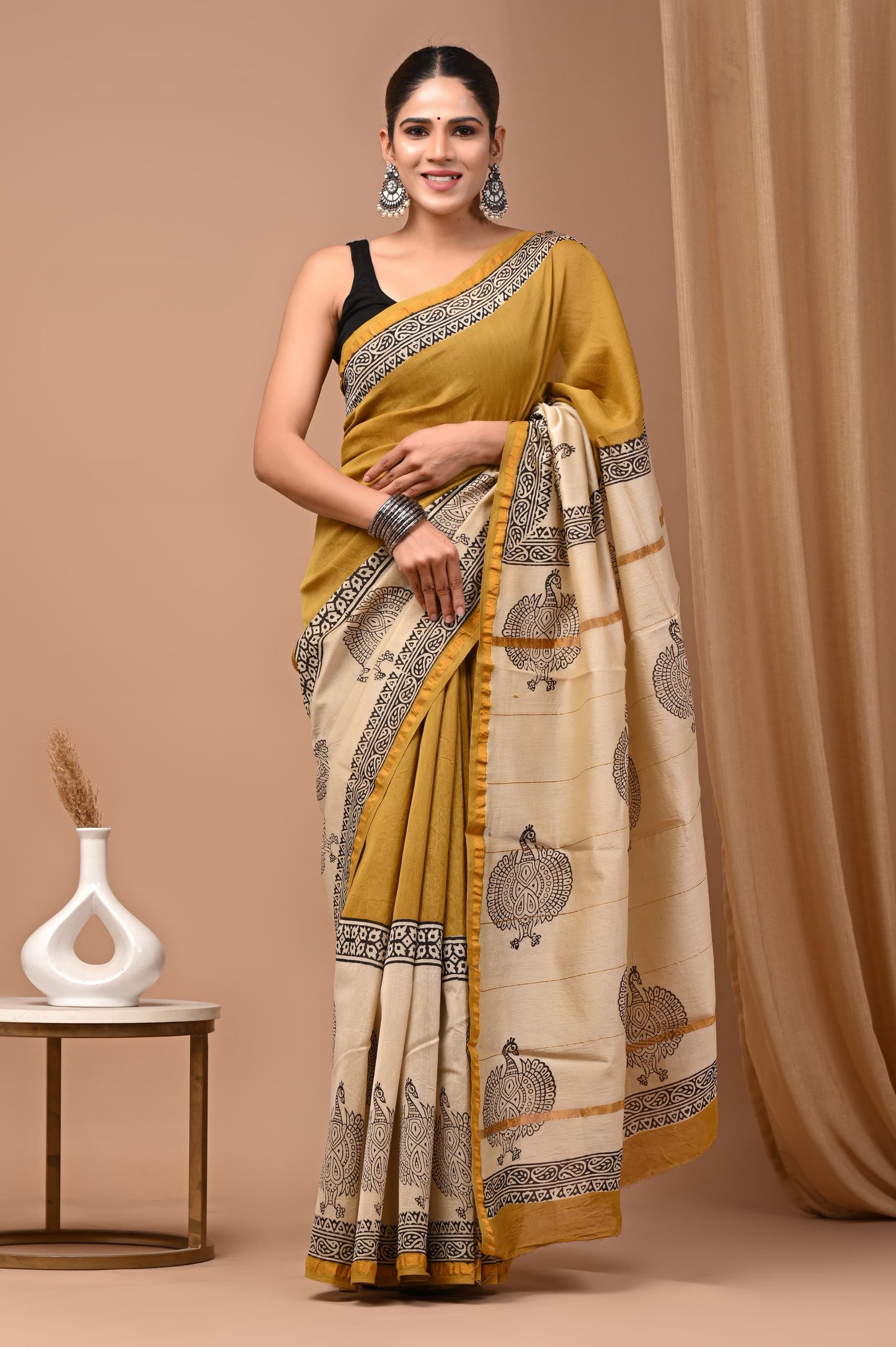 Hand crafted Chanderi saree