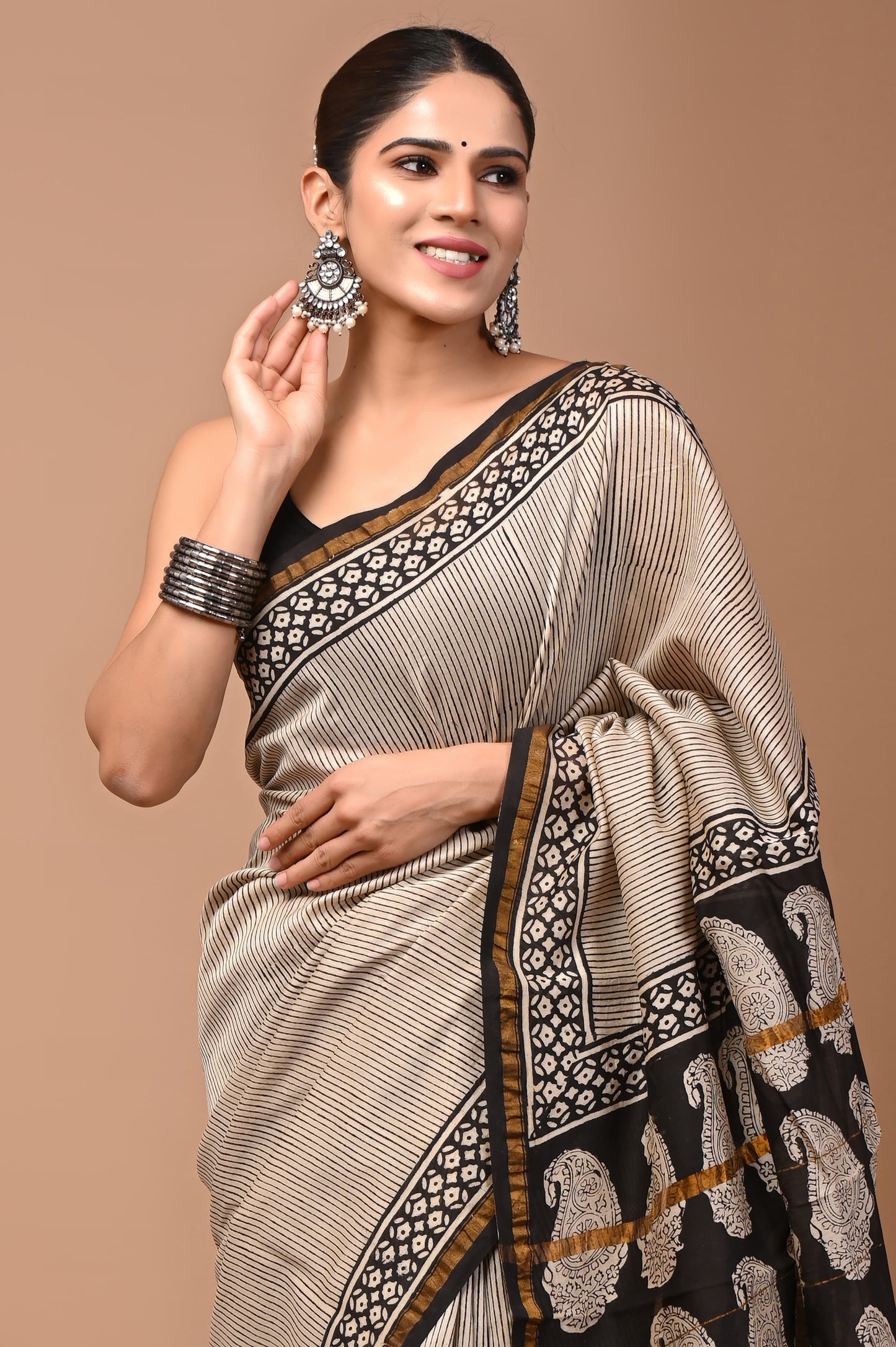 Hand crafted Chanderi saree