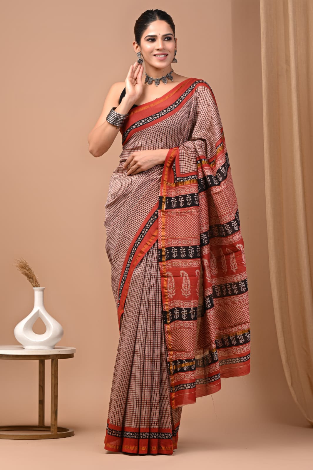 Pure Chanderi cotton blend Silk Saree