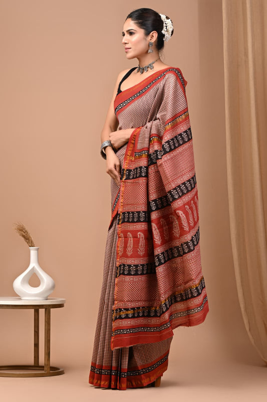 Pure Chanderi cotton blend Silk Saree