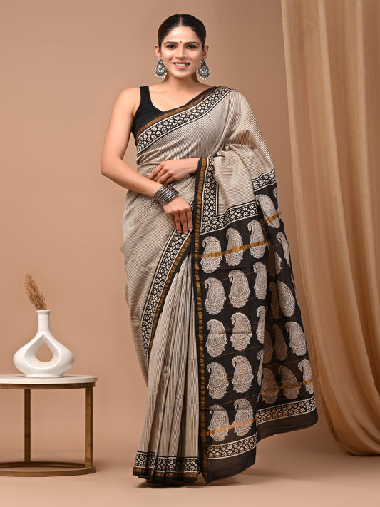 Hand crafted Chanderi saree