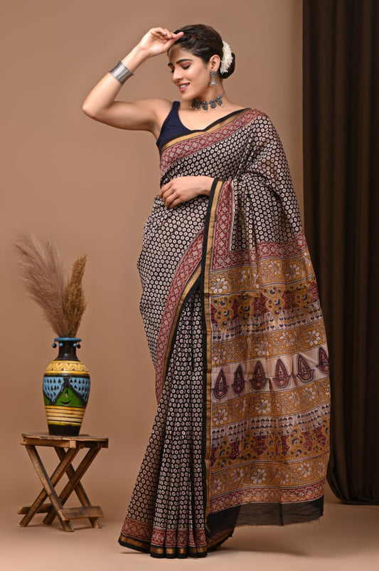 Chanderi cotton blend Silk Saree