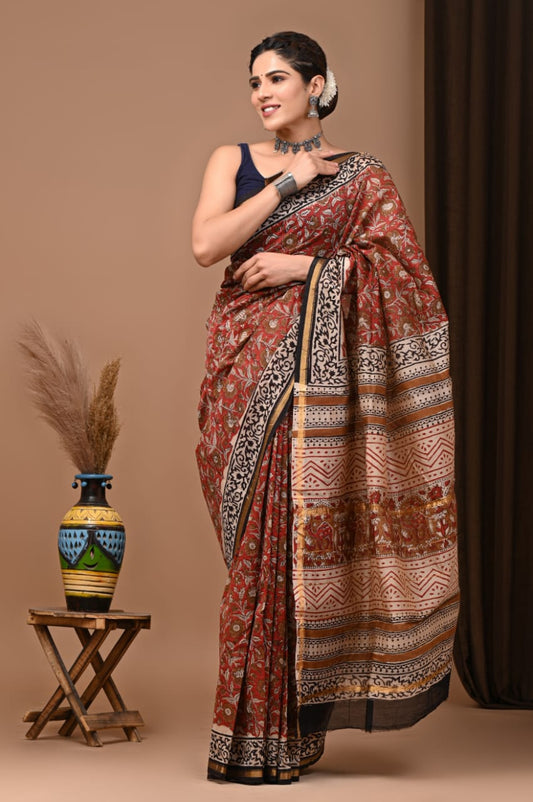 Chanderi cotton blend Silk Saree