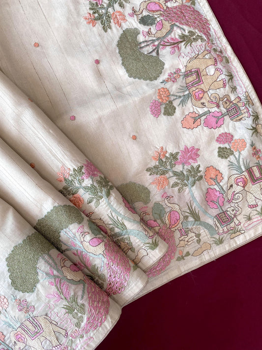 Pure loom tussar saree